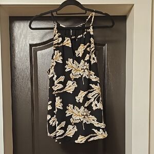 RW&CO Floral Black and Cream Women's Top